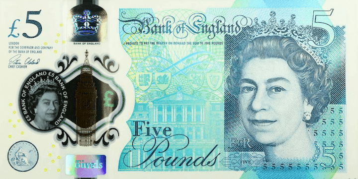 五英鎊面值紙幣 五英鎊面值紙幣