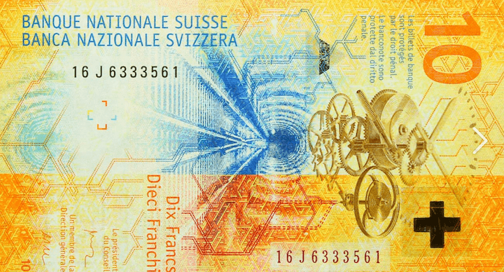 10面值瑞士法郎紙幣 10面值瑞士法郎紙幣